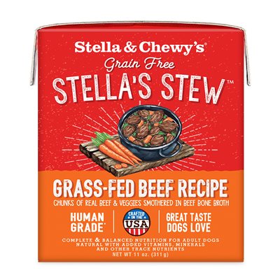 原箱 12 盒優惠 - Stella & Chewy's 單一材料燉肉系列 燉草飼牛肉狗狗鮮食濕糧 11 oz (SS-B-11)