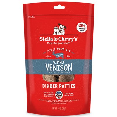 Stella & Chewy's - Freeze Dried Simply Venison - 單一蛋白 鹿肉 狗配方 25oz 凍乾生肉糧 (SC118)