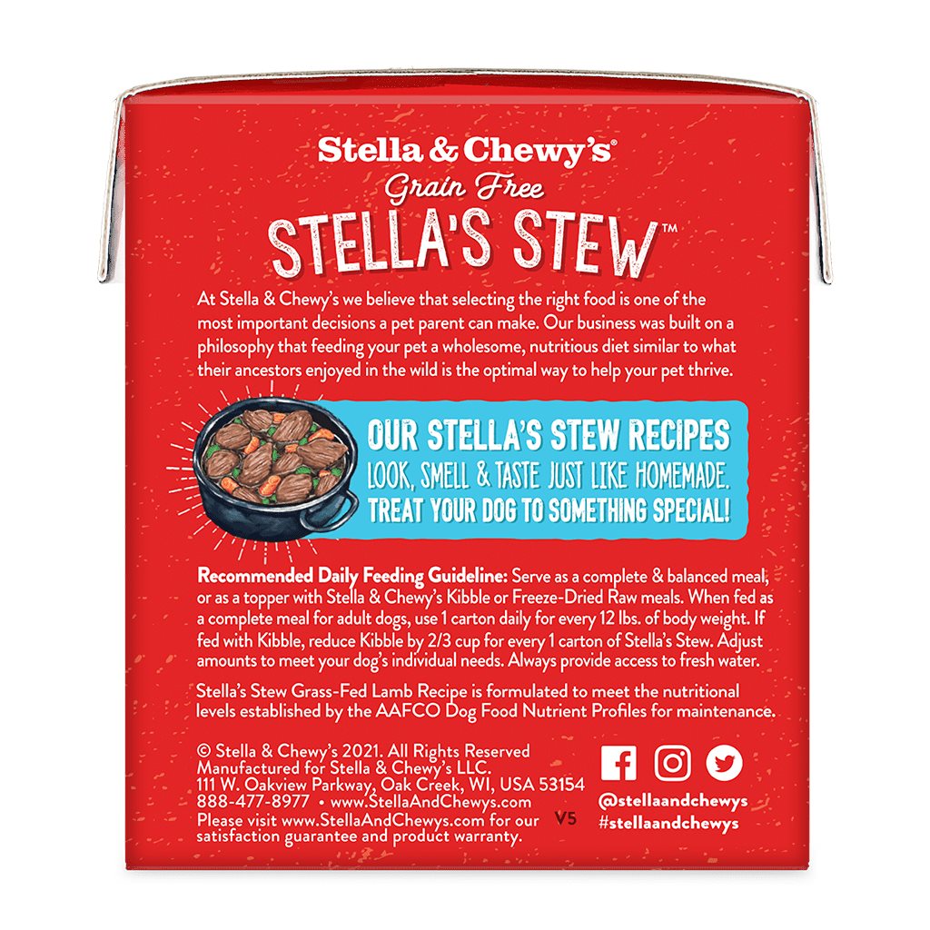原箱 12 盒優惠 - Stella & Chewy's 單一材料燉肉系列 燉草飼羊肉狗狗鮮食濕糧 11 oz (SS-L-11)