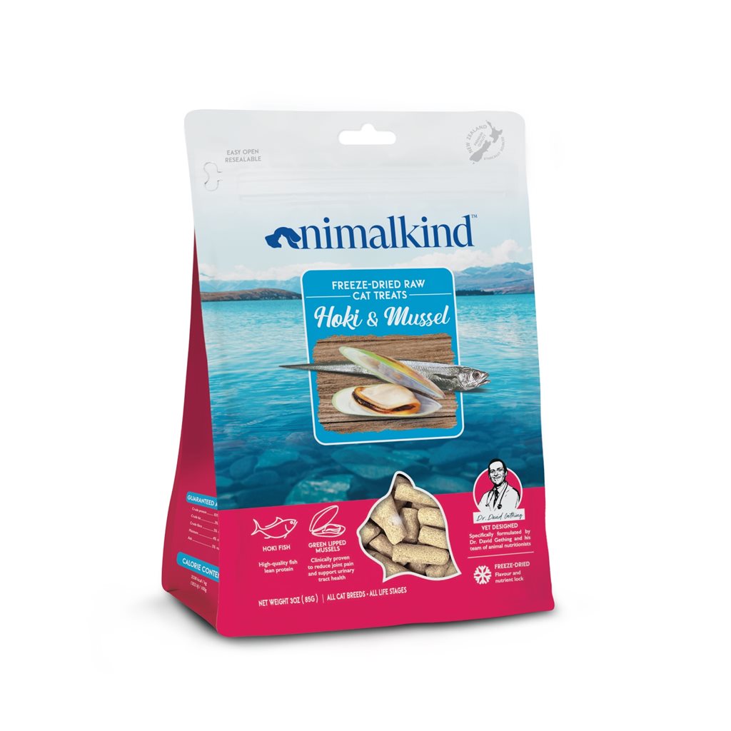 Animalkind - Freeze-Dried Raw Cat Treats Hoki & Mussels 鱈魚和青口配方 85g (貓)