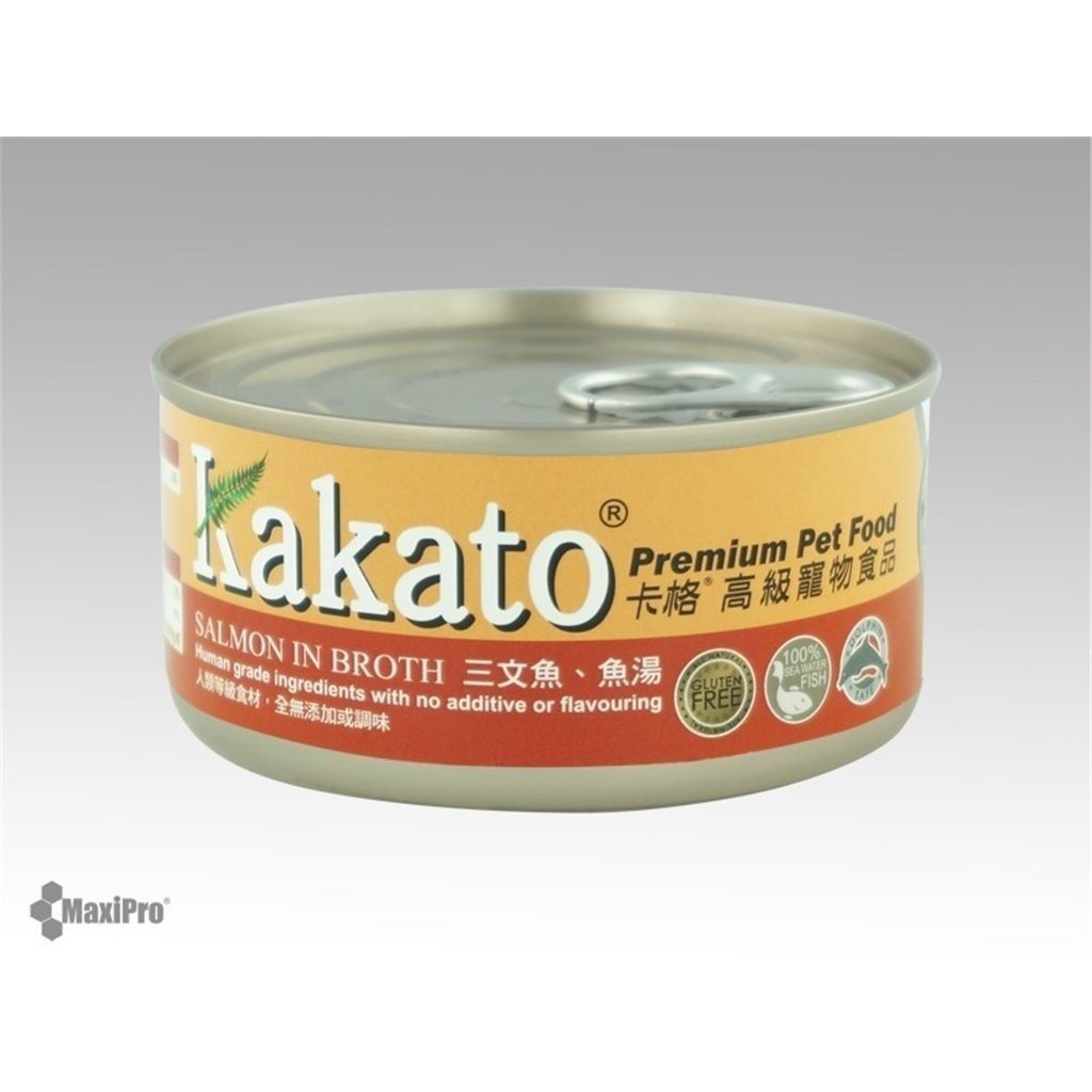 24 罐優惠套裝 - Kakato 卡格 Salmon in Broth 三文魚 魚湯 罐頭 (貓狗合用) 170g (807)