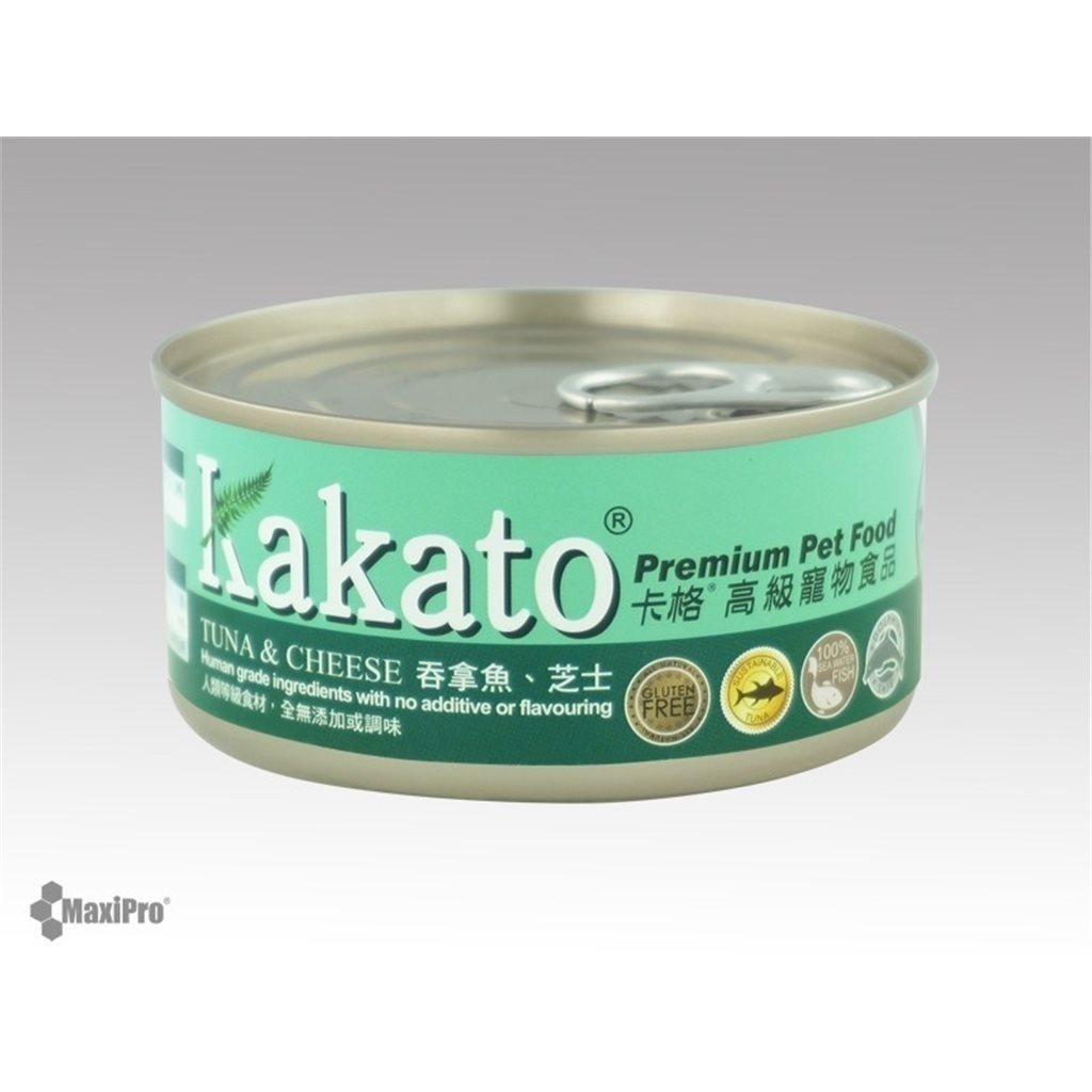 6 罐優惠套裝 - Kakato 卡格 Tuna & Cheese 吞拿魚、芝士 (貓狗合用) 170g (827)