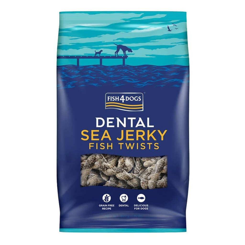 Fish4Dogs Dog Dental Treats - Sea Jerky Fish Twists 天然風乾魚皮擰擰條 100g