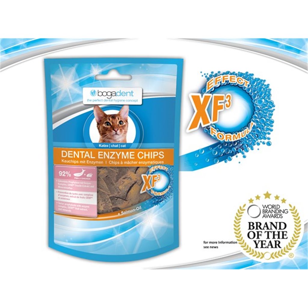 bogadent® Dental Enzyme Chips Cat (Fish) 天然酵素防牙石小食 (魚) 50g (貓用) ~ EXP 11/2022