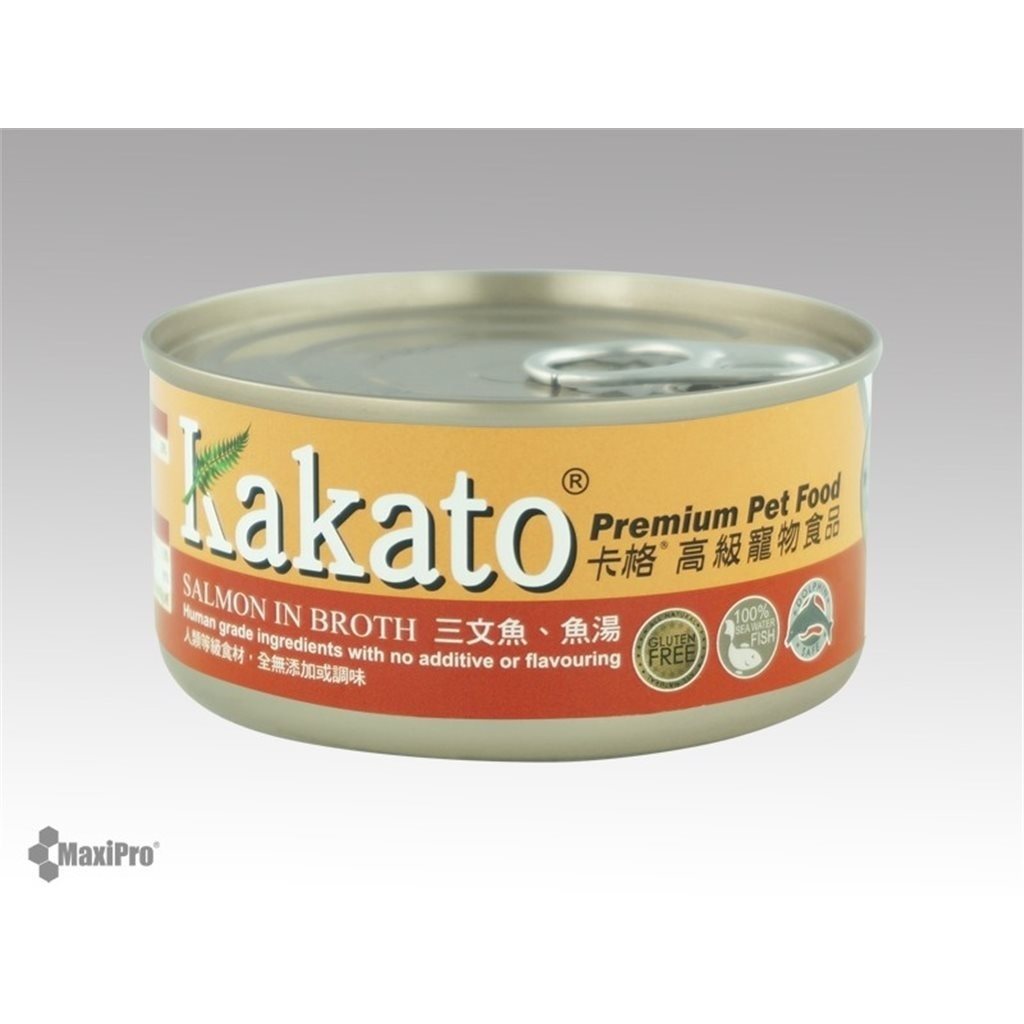 48 罐優惠套裝 - Kakato 卡格 Salmon in Broth 三文魚 魚湯 罐頭 (貓狗合用) 170g (807)
