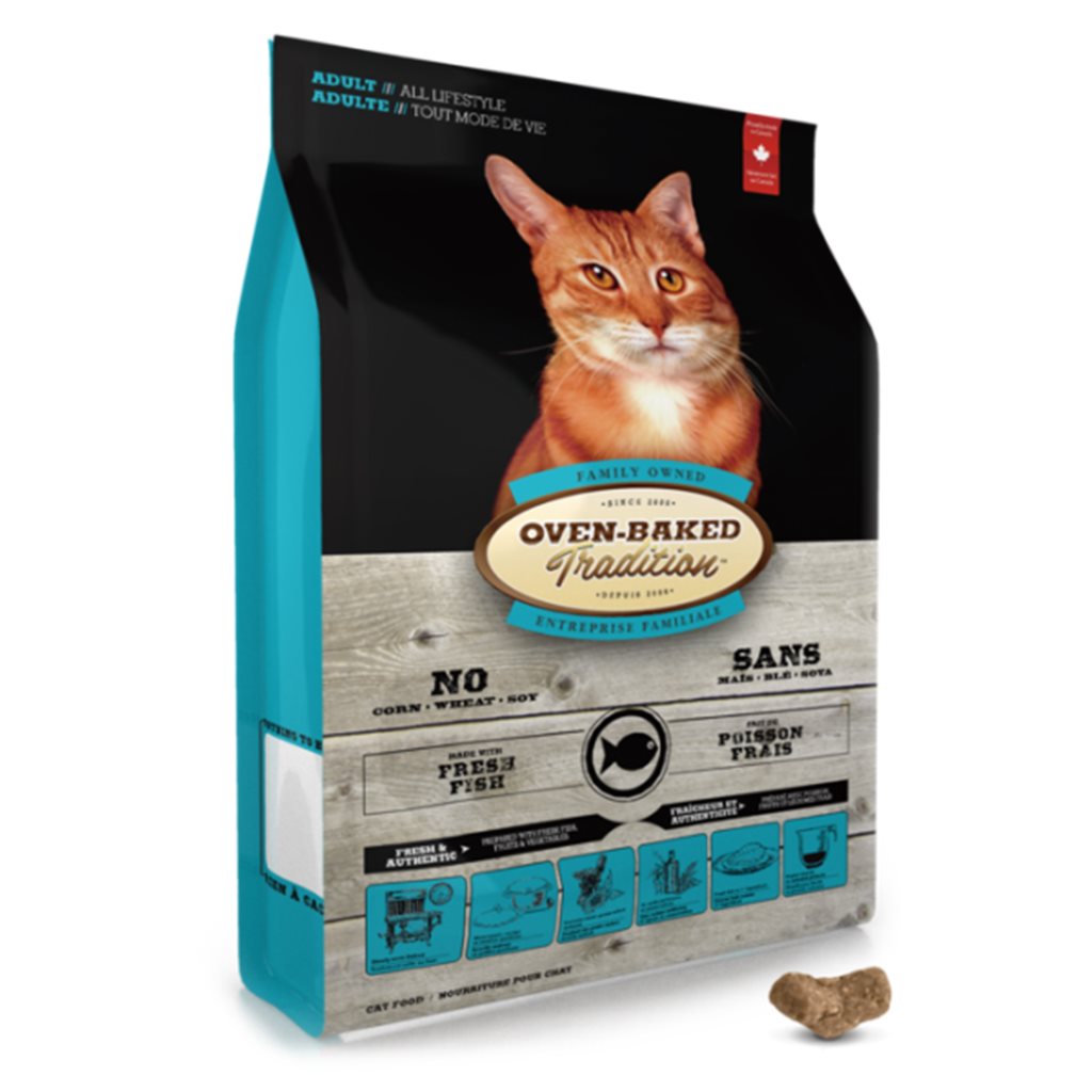 Oven-Baked Cat 大西洋白魚配方 - 成貓乾糧 10lb (藍)