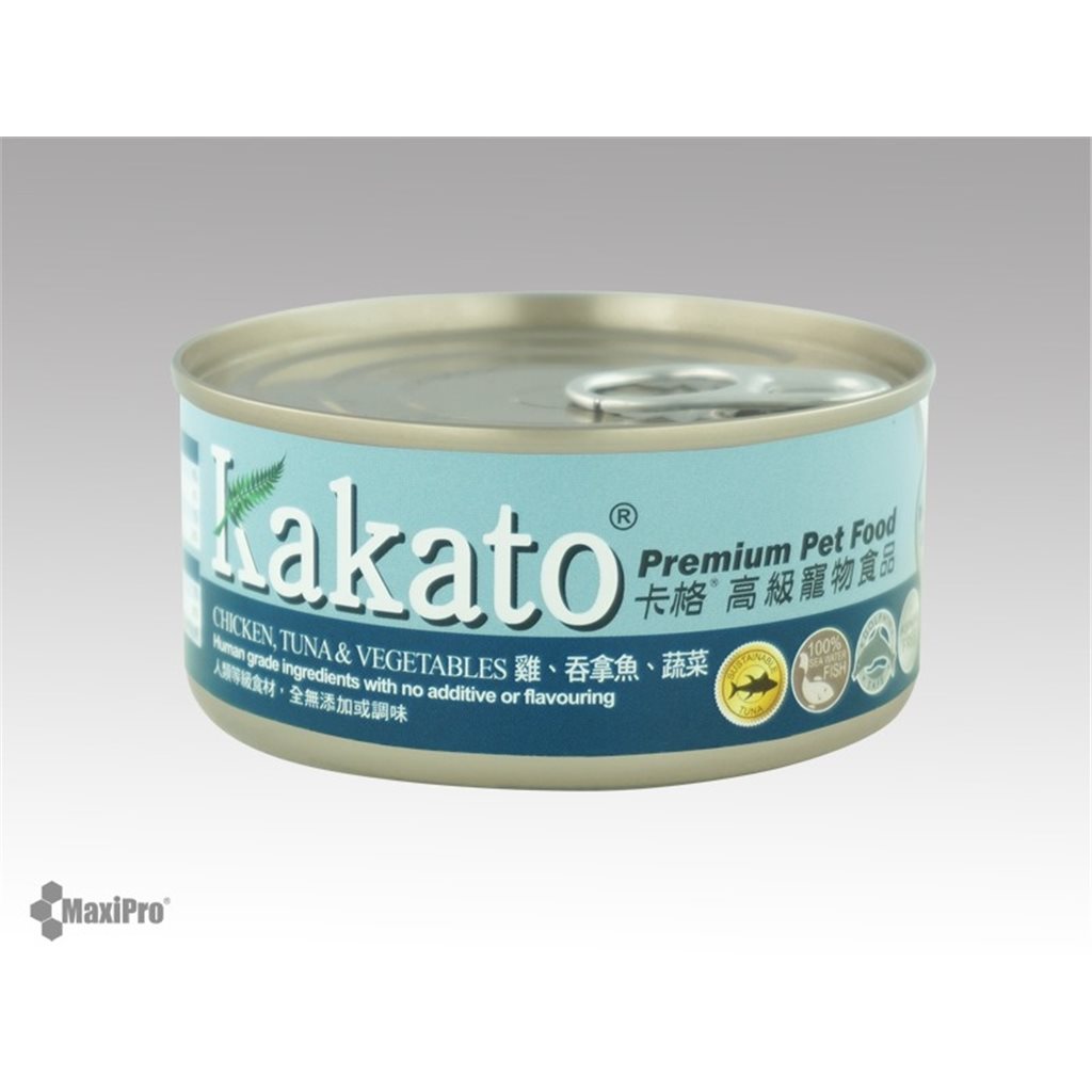 24 罐優惠套裝 - Kakato 卡格 Chicken, Tuna & Vegetables 雞、吞拿魚、蔬菜 罐頭 (貓狗合用) 170g (833)