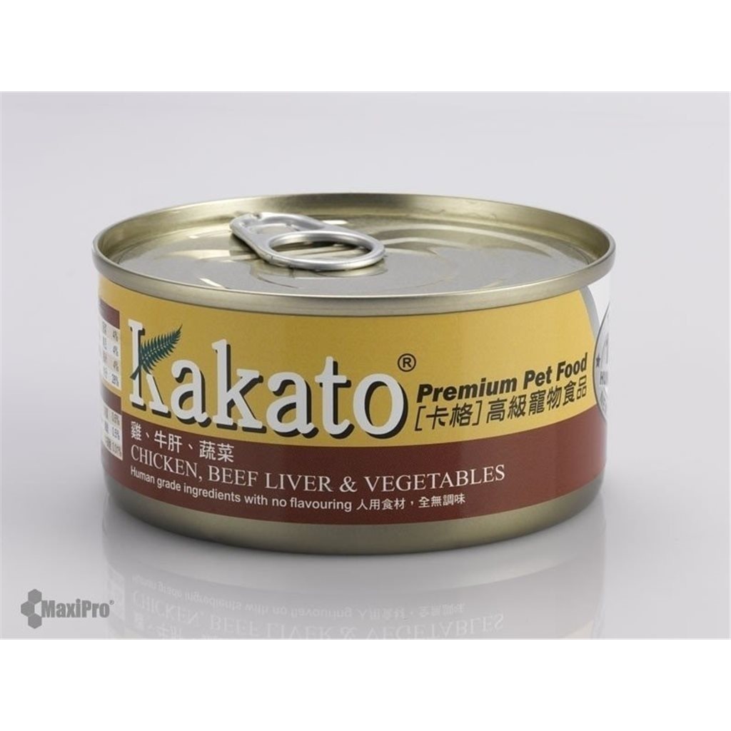 48 罐優惠套裝 - Kakato 卡格 Chicken, Beef Liver & Vegetables 雞、牛肝、蔬菜 (貓狗合用) 170g (836)