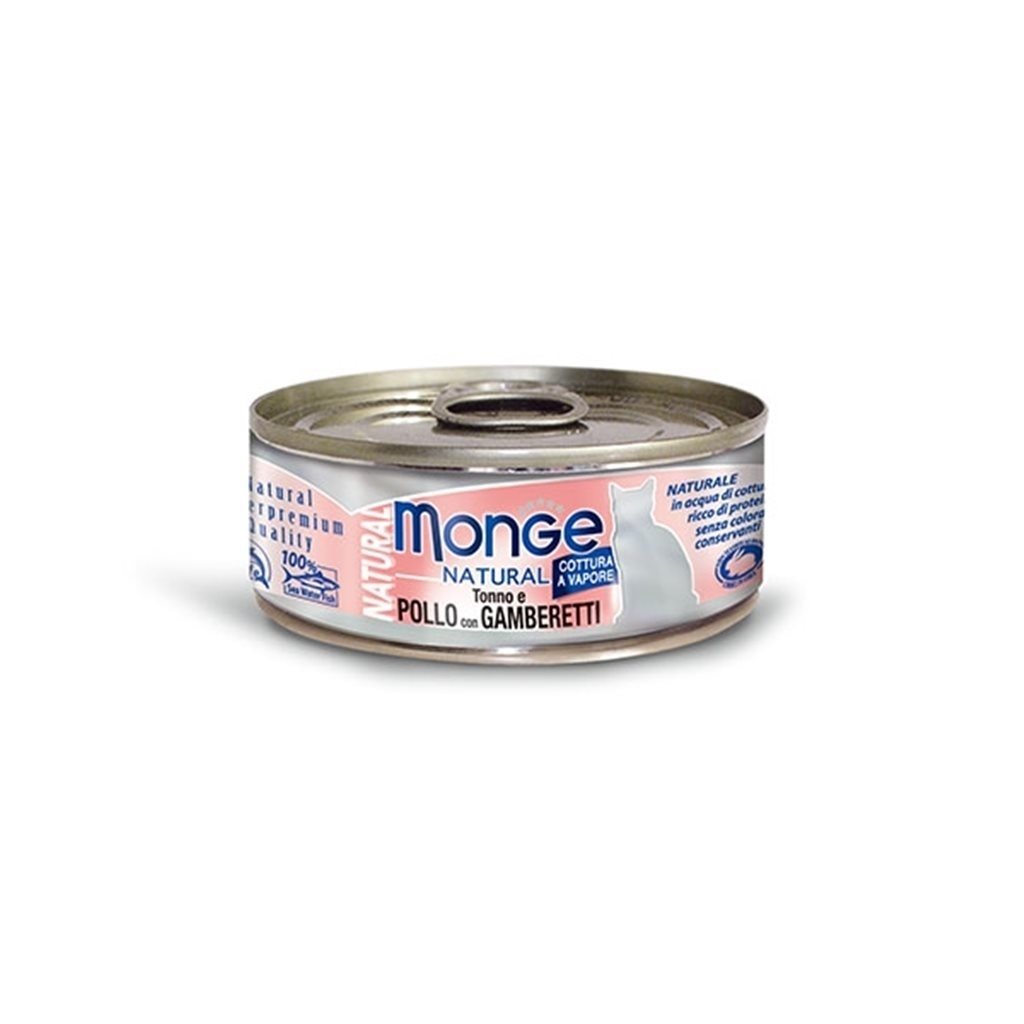 24罐優惠套裝 - Monge 野生海魚系列 - 吞拿魚+雞肉+海蝦 (粉) 80g