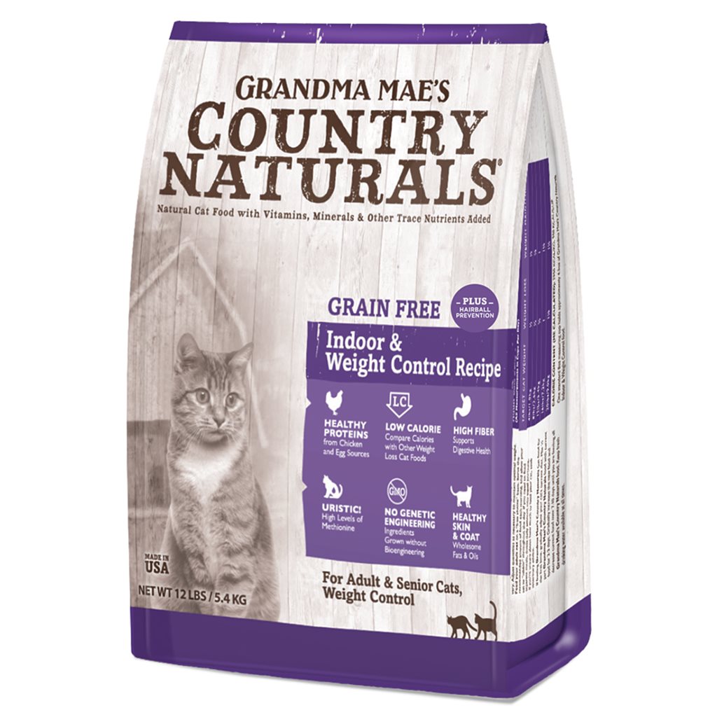 Country Naturals 無穀物體重控制去毛球室內貓配方 貓乾糧 4lb (CN0256)