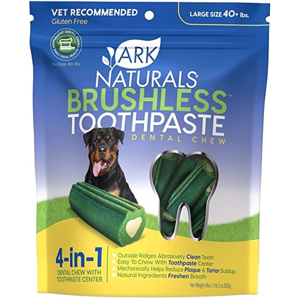 Ark Naturals Brushless-Toothpaste 亮白牙齒小食(大型犬用) 18oz  - 缺貨