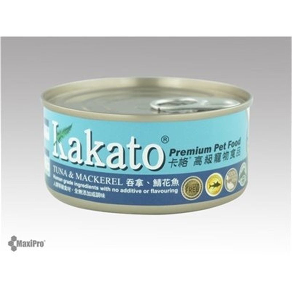 24 罐優惠套裝 - Kakato 卡格 Tuna & Mackerel 吞拿魚、鯖花魚 罐頭 (貓狗合用) 70g (715)