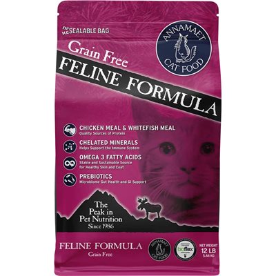 4包優惠套裝: Annamaet Feline Grain Free Formula 頂級無穀物天然全貓糧 4lb (到期日: 2023.06.08)