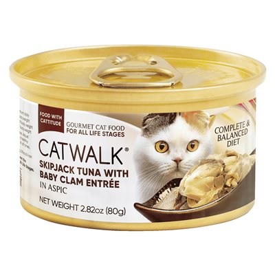 24 罐優惠套裝 - Catwalk 鰹吞拿魚+ 蜆肉貓主食罐 80g (CW-BCC)~ 需預訂