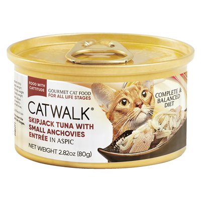 24 罐優惠套裝 - Catwalk 鰹吞拿魚+ 小鯷魚貓主食罐 80g (CW-SLC)~ 需預訂