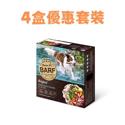 四盒優惠套裝 - Dr. B (R.A.W. Barf)急凍狗生肉糧 - Combo 四寶蔬菜 2.72Kg