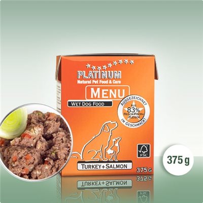 Platinum Menu 鮮火雞+三文魚濕糧 375g