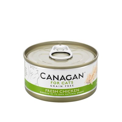 12罐優惠套裝 - Canagan Fresh Chicken  無穀物 鮮雞肉 肉絲貓罐 (淺綠) 75g