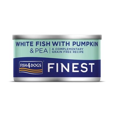Fish4Dogs Finest White Fish Pumpkin & Pea 副食罐 深海魚南瓜豌豆 85g (藍) (DWW547)