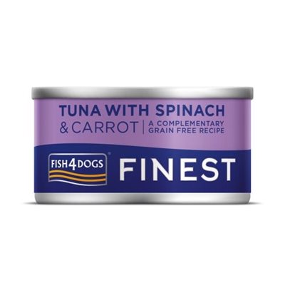 Fish4Dogs Finest Tuna Carrot & Spinach 副食罐 吞拿魚菠菜胡蘿蔔 85g (紫) (DWT448)