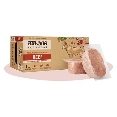 四盒套裝優惠 - Big Dog BARF (急凍狗生肉糧) - Beef 牛配方  3Kg