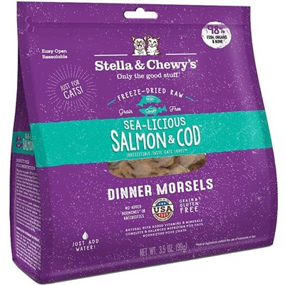 Stella & Chewy's - Freeze Dried Sea Licious Salmon Cod Dinner - 三文魚鱈魚 貓配方 3.5oz 凍乾生肉糧 (SC043)