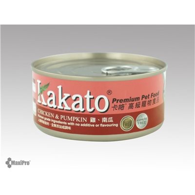 24 罐優惠套裝 - Kakato 卡格 Chicken & Pumpkin 雞、南瓜 (貓狗合用) 70g (710)