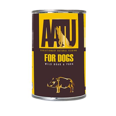 AATU 全配方 Pork & Wild Boar 狗罐頭 - 豬、野豬 400g (黃)