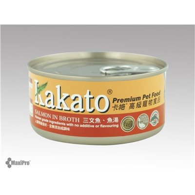 24 罐優惠套裝 - Kakato 卡格 Salmon in Broth 三文魚 魚湯 罐頭 (貓狗合用) 70g (707)