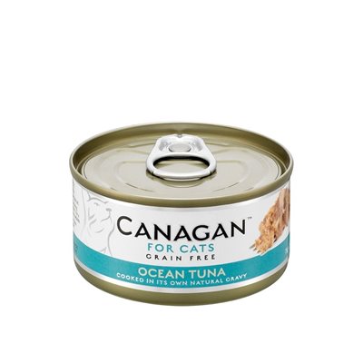 48罐優惠套裝 - Canagan Ocean Tuna 無穀物 吞拿魚 肉絲貓罐 (淺藍) 75g
