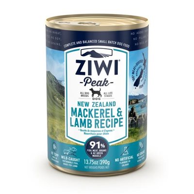 12罐優惠 - ZiwiPeak - 罐裝料理 (狗用) - 鯖魚羊肉配方 390g (不設混款)