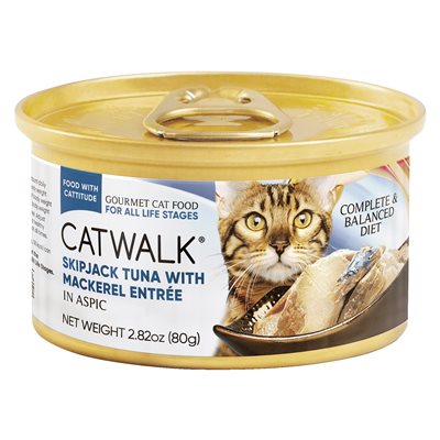 24 罐優惠套裝 - Catwalk 鰹吞拿魚 + 鯖魚貓主食罐 80g (CW-TMC)~ 需預訂
