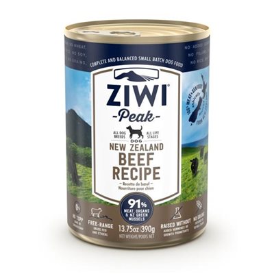 12罐優惠 - ZiwiPeak - 罐裝料理 (狗用) - 牛肉配方 390g  (不設混款)