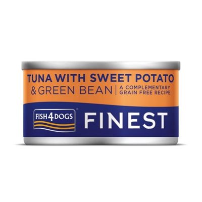 Fish4Dogs Finest Tuna Sweet Potato & Green Bean 副食罐 吞拿魚甜薯青豆 85g (橙) (DWT462)