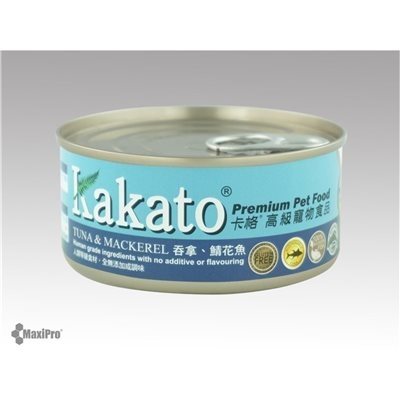 24 罐優惠套裝 - Kakato 卡格 Tuna & Mackerel 吞拿魚、鯖花魚 罐頭 (貓狗合用) 70g (715)