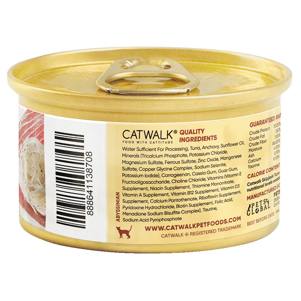 24 罐優惠套裝 - Catwalk 鰹吞拿魚+ 小鯷魚貓主食罐 80g (CW-SLC)~ 需預訂