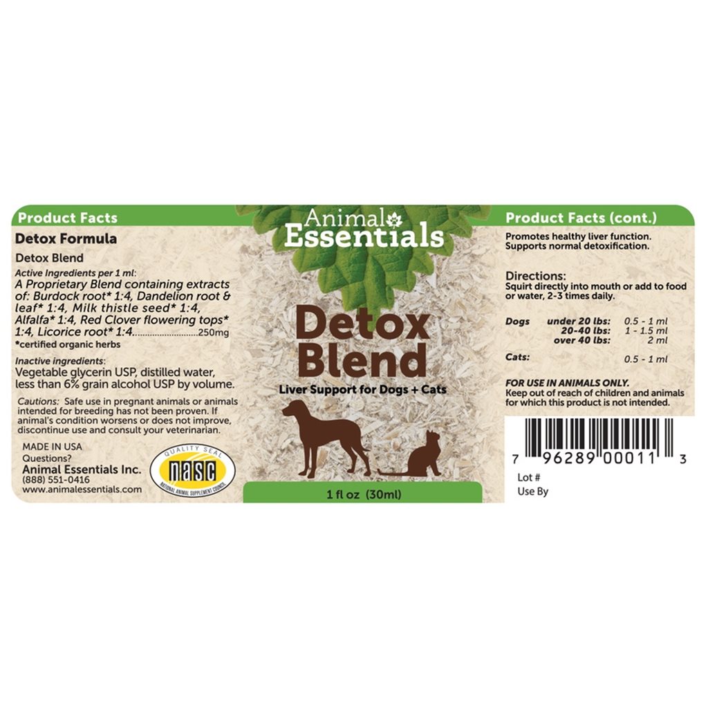 Animal Essentials - Detox Blend 治療養生草本系列 - 長效排毒皮膚治療配方 2oz - 缺貨
