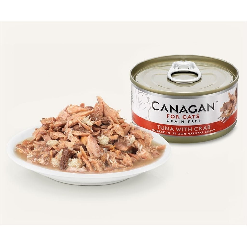 24 罐優惠套裝 - Canagan Tuna with Crab 無穀物 吞拿魚伴蟹肉 肉絲貓罐 (紅) 75g