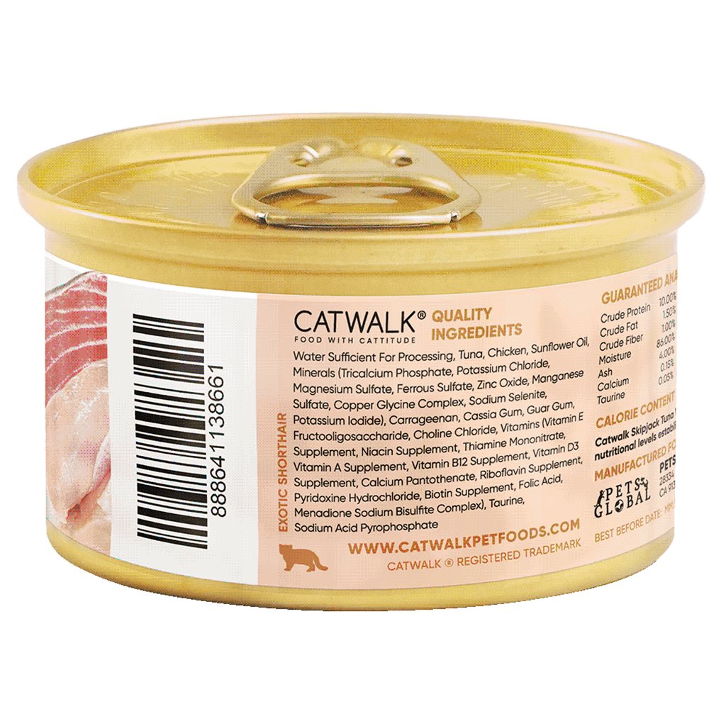24 罐優惠套裝 - Catwalk 鰹吞拿魚+ 雞肉貓主食罐 80g (CW-YLC)~ 需預訂