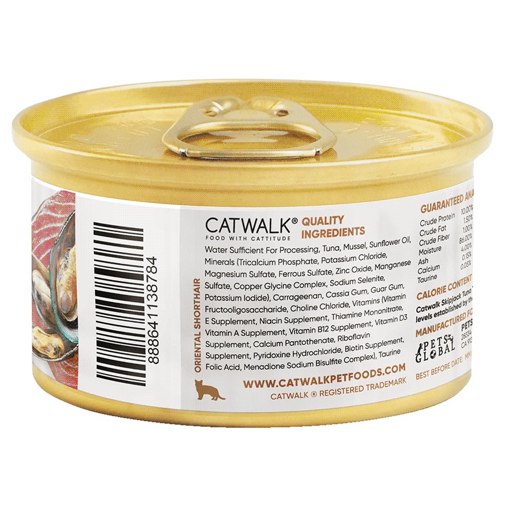 24 罐優惠套裝 - Catwalk 鰹吞拿魚+ 青口貓主食罐 80g (CW-LBC)~ 需預訂