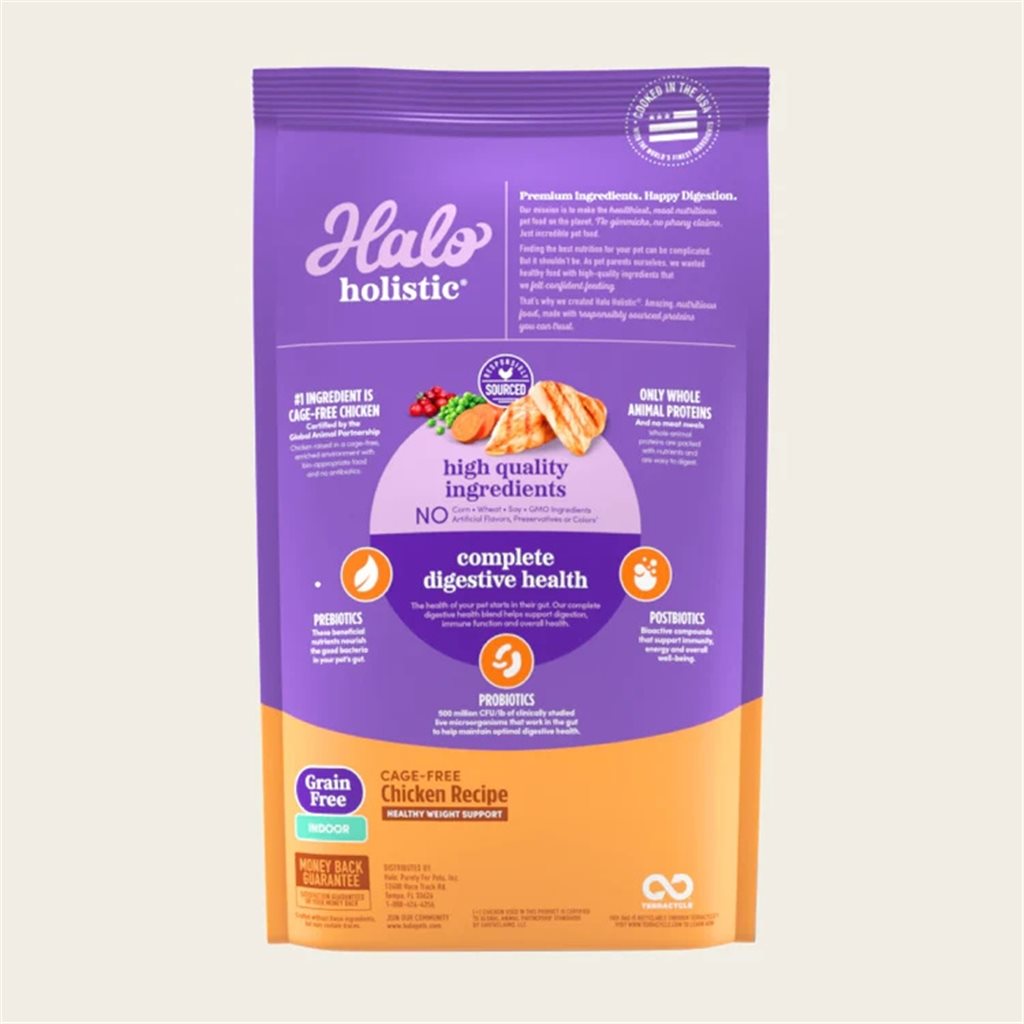 Halo - Holistic 無穀室內貓雞肉配方 10 lb (35202-H)
