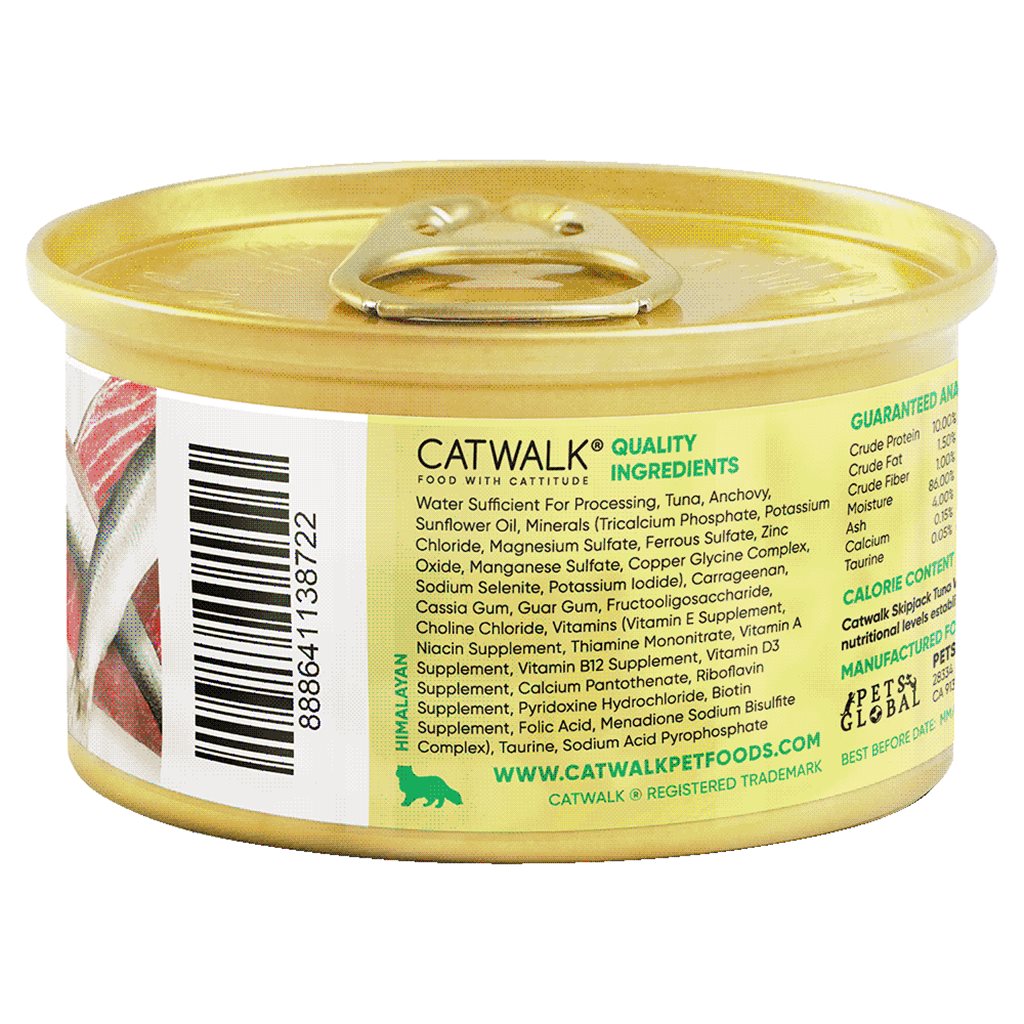 24 罐優惠套裝 - Catwalk 鰹吞拿魚+ 鯷魚貓主食罐 80g (CW-PUC)~ 需預訂